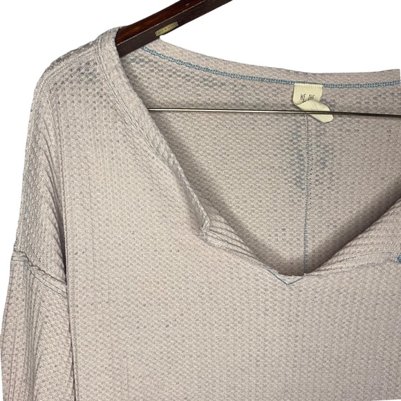 Free People We the Free Dahlia Flare Sleeve Waffle Knit Thermal Lavender S - Picture 4 of 10